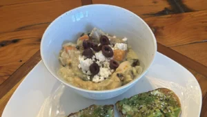 photo of lemon chicken soup in a bowl