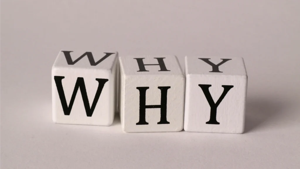 blocks that spell out "WHY"