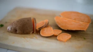 photo of cut sweet potatoes